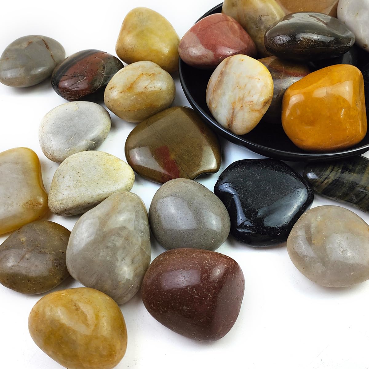 5LB White River Rocks - 2-3 inch High Polished Decorative Pebbles, Stones for Landscaping, Natural River Rocks for Outdoor Décor, Plants,Vase Filler,Fish Tank
