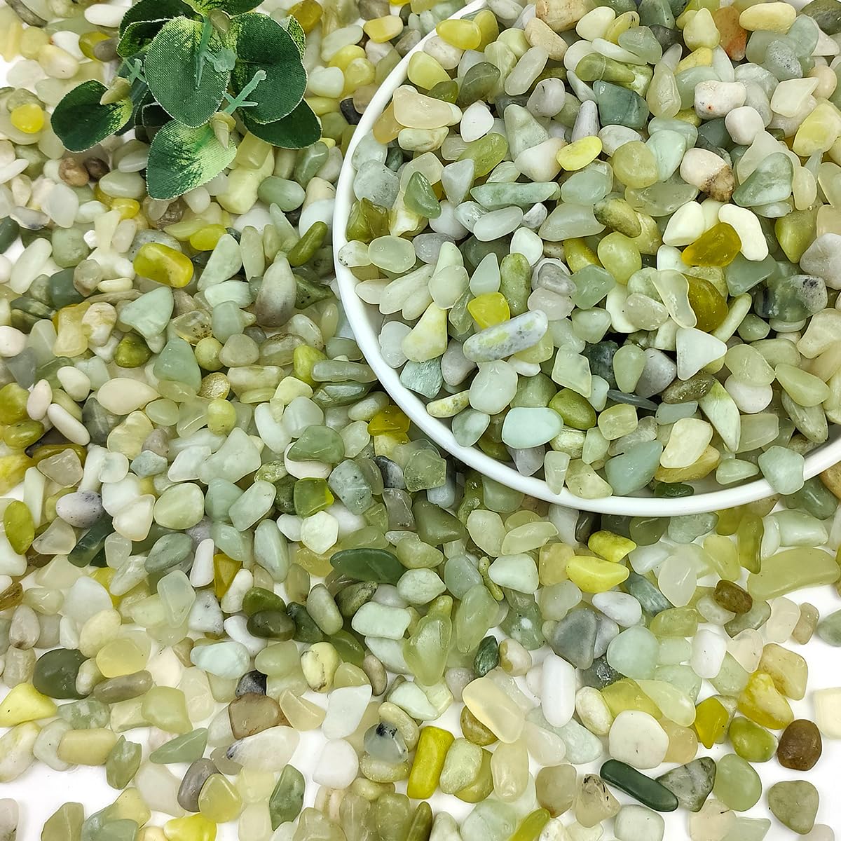 2lbs Mixed Color Pebbles for Plants, 3/8inch Small Rocks for Succulent Cactus Planters, Natural Polished Pebbles, River Rocks for Plants, Vases, Garden