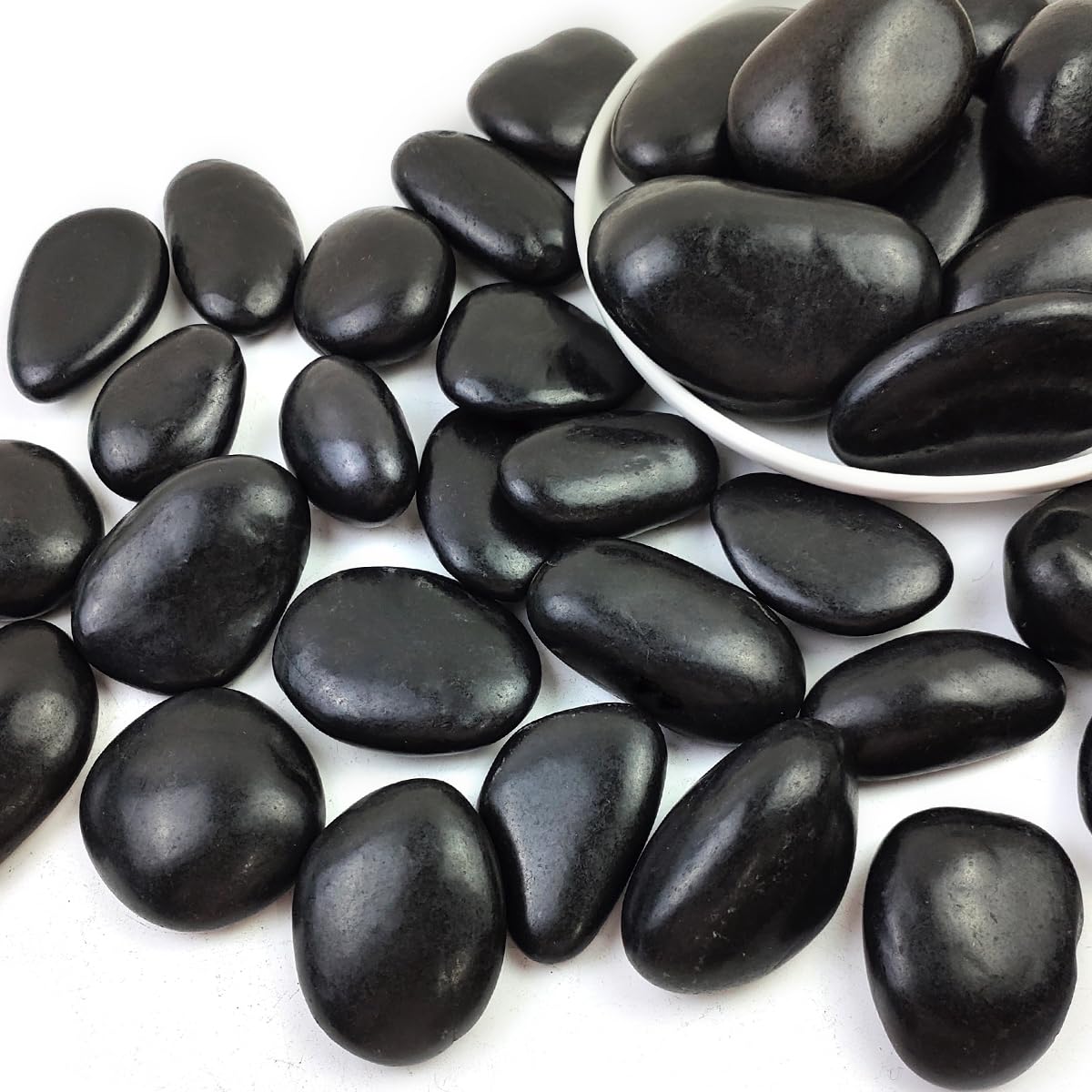 5LB White River Rocks - 2-3 inch High Polished Decorative Pebbles, Stones for Landscaping, Natural River Rocks for Outdoor Décor, Plants,Vase Filler,Fish Tank