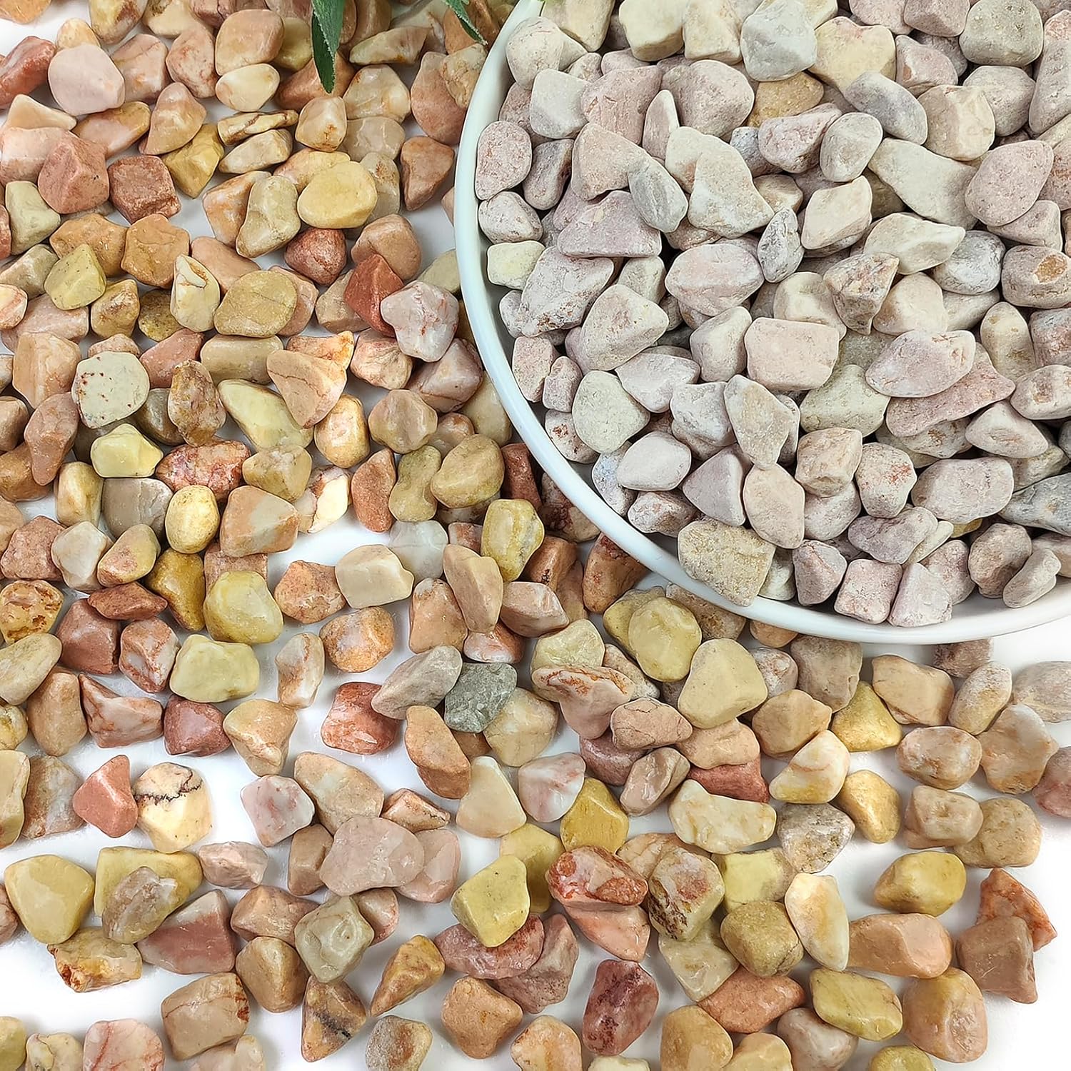 10lbs Pea Gravel for Landscaping, 1/2inch Small Pebbles for Succulent Cactus Plants, Natural Polished Stones, River Rocks for Plants, Vases, Aquariums, Gardening, Peach