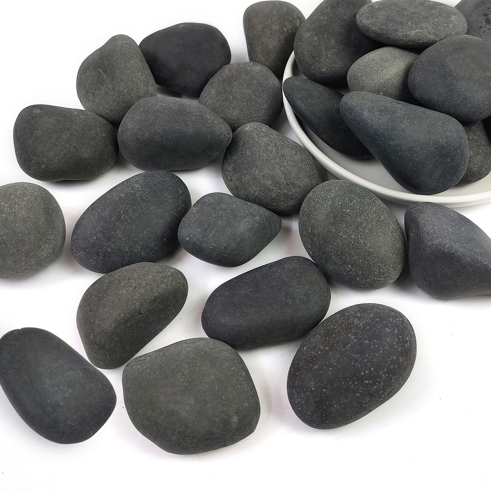 Large River Rocks for Landscaping, 3-4 Inch Mixed Colors Pebbles for Plants and Garden, Premium Rocks for Flower Beds, Indoor Fountains, Paths, Backyards, Fish Tanks(40lbs Bulk)