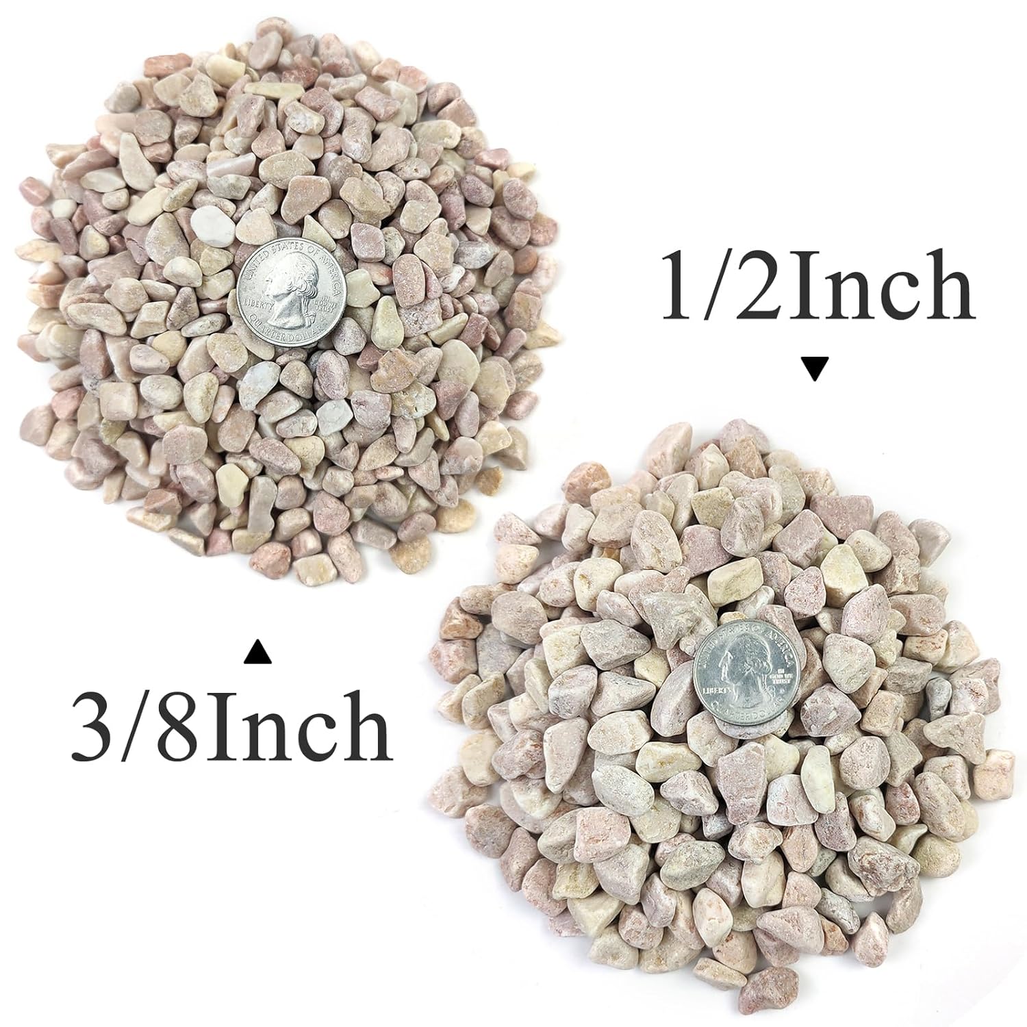 10lbs Pea Gravel for Landscaping, 1/2inch Small Pebbles for Succulent Cactus Plants, Natural Polished Stones, River Rocks for Plants, Vases, Aquariums, Gardening, Peach