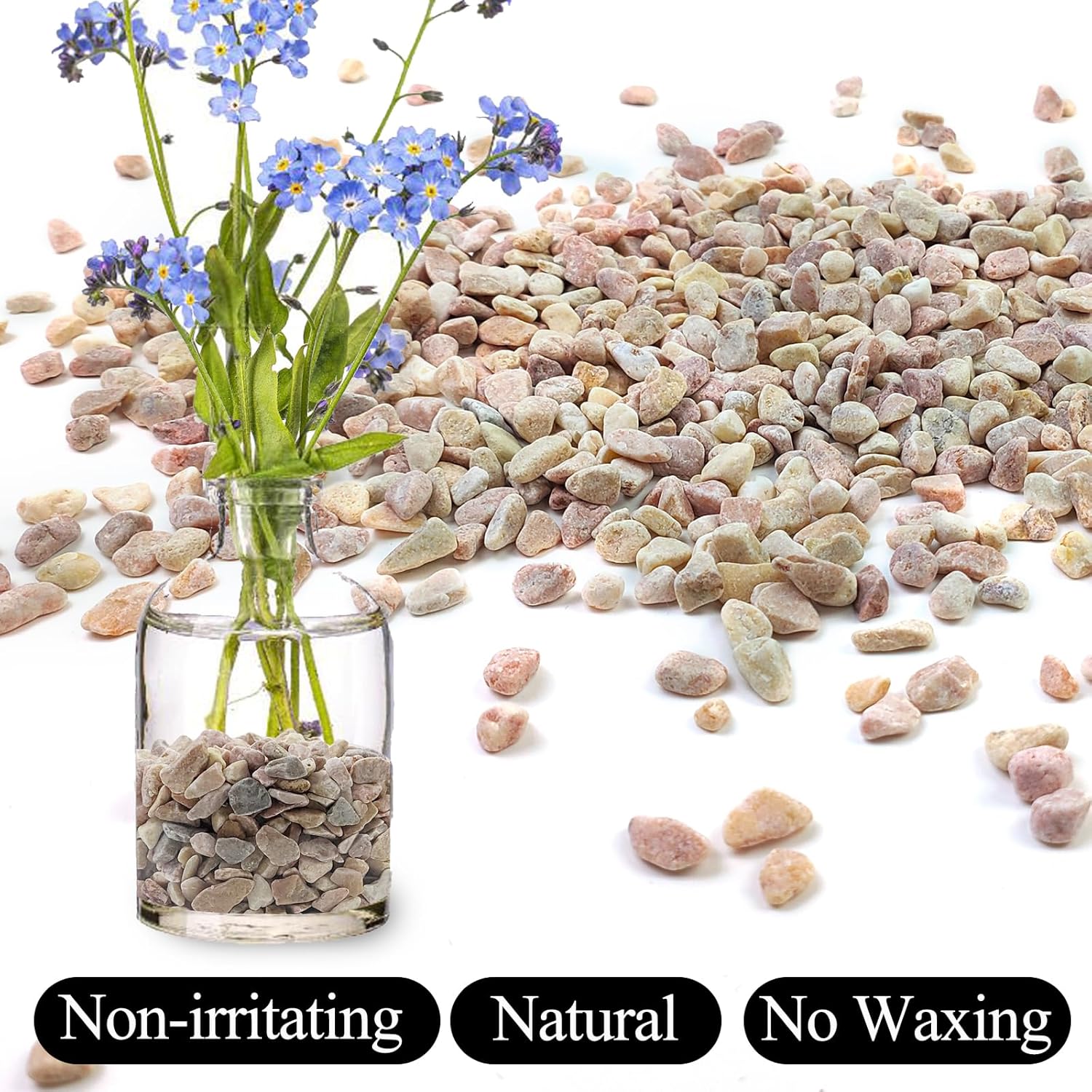 10lbs Pea Gravel for Landscaping, 1/2inch Small Pebbles for Succulent Cactus Plants, Natural Polished Stones, River Rocks for Plants, Vases, Aquariums, Gardening, Peach