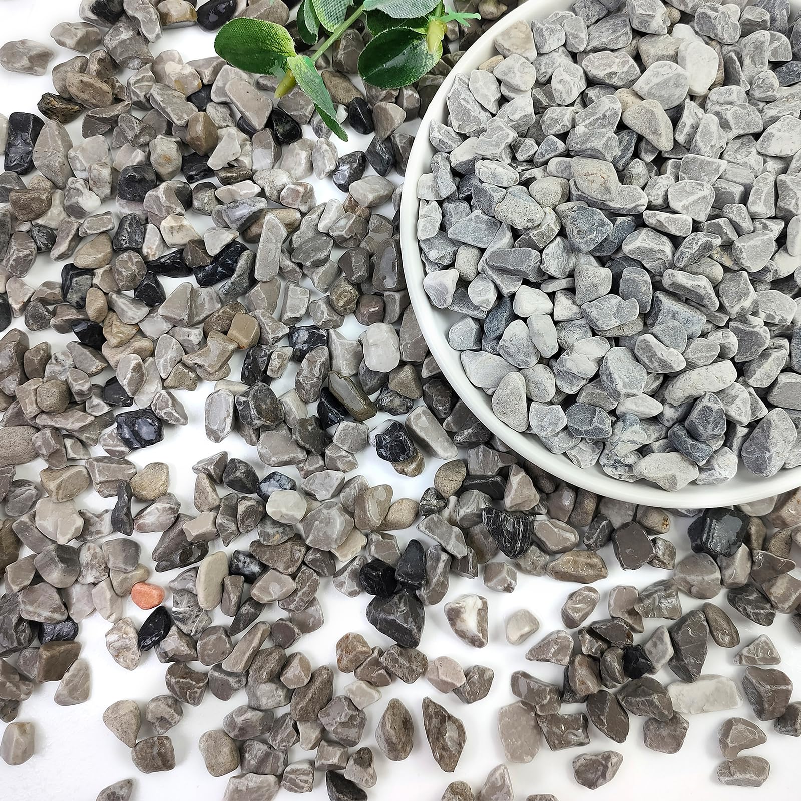 2lbs Mixed Color Pebbles for Plants, 3/8inch Small Rocks for Succulent Cactus Planters, Natural Polished Pebbles, River Rocks for Plants, Vases, Garden